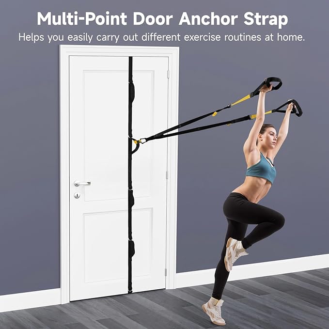 Door for Exercise Bands, Portable Home Gym, Five Loops