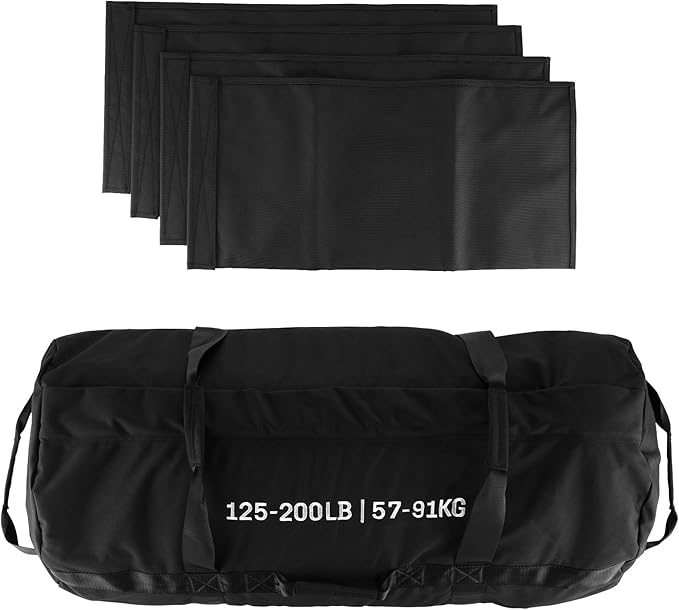 PeakPursuit Sandbags for Working Out with Handles, Adjustable Fitness Sandbags with Unfilled Inner Bag, Heavy Duty Sand Bags for Weight Training, Powerlifting Exercise & Full-Body Workouts