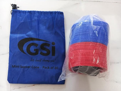 GSi Sports Training Cones for Agility Drills – Soccer & Basketball Multi-Sport Field Markers, Durable Flexible Cones in Multiple Shapes & Packs (20–80 Pack)
