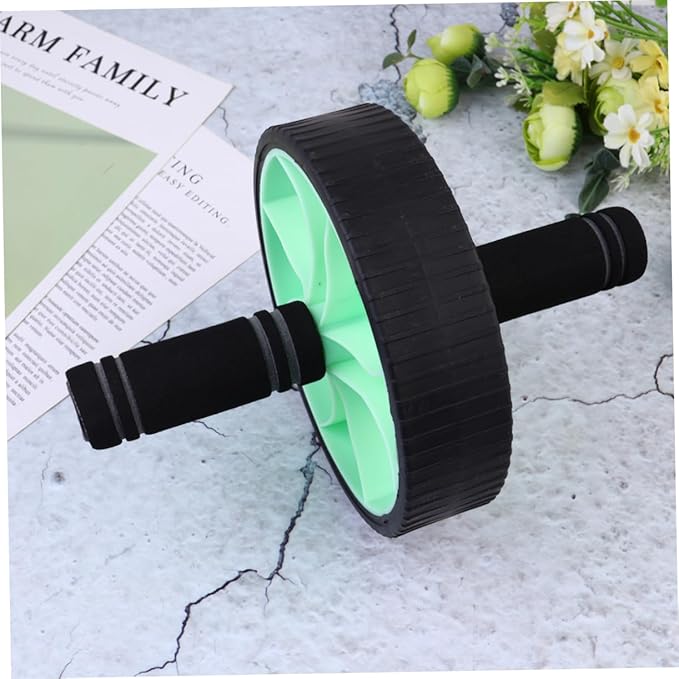 BESPORTBLE Ab Roller Wheel for Home Workout Adjustable Fitness Equipment for Abdominal Exercise Unisex Design Green Color Knee Mat and Accessories