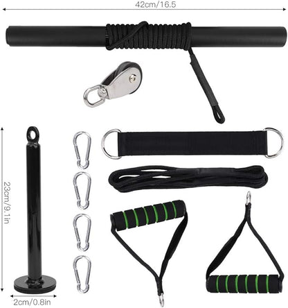 11Pcs DIY Fitness Equipment Accessories Set Strength Power Training Device Kit for Home Gym Pulley System with Adjustable Endurance for Full Body Workout