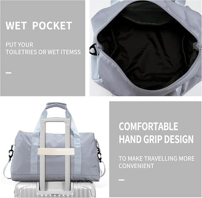 Travel Duffle Bag,Sport Gym Bag for Men And Women with Wet Pocket,Weekender Bag Carry On Tote Bags for Airplane