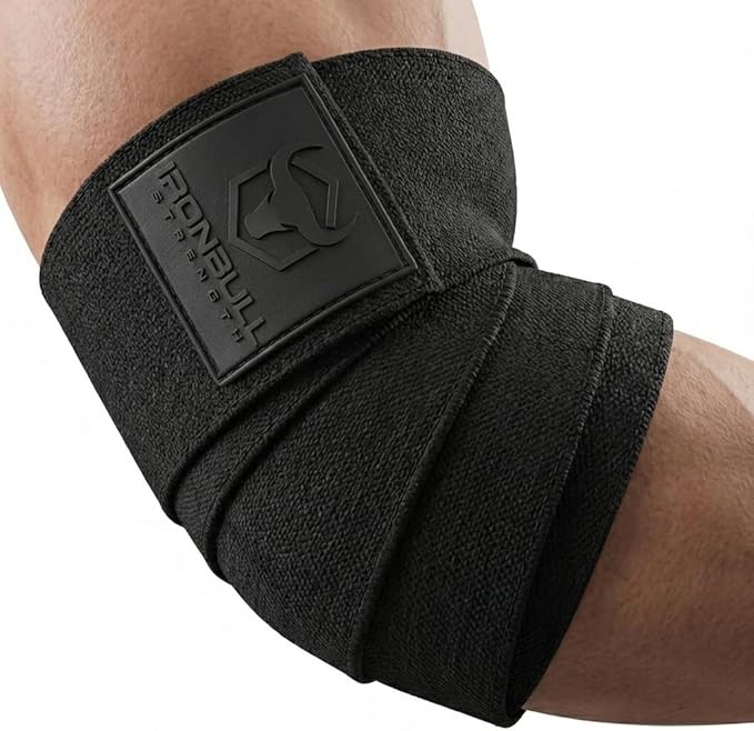Elbow Wraps for Weightlifting (1 Pair) - 50" Elastic Elbow Braces for Weight Lifting - Elbow Support for Bench Press, Powerlifting, Fitness, & Gym Workout - Gym Elbow Straps Weightlifting - Elbow Compression Strap Brace