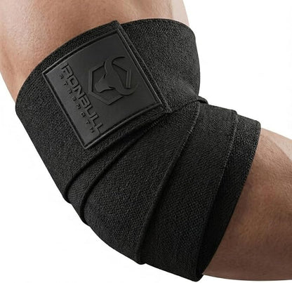 Elbow Wraps for Weightlifting (1 Pair) - 50" Elastic Elbow Braces for Weight Lifting - Elbow Support for Bench Press, Powerlifting, Fitness, & Gym Workout - Gym Elbow Straps Weightlifting - Elbow Compression Strap Brace