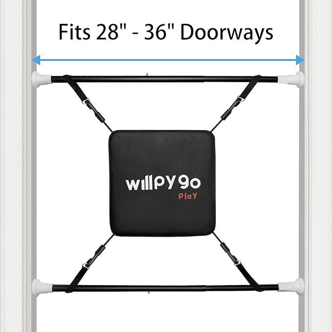 Doorway Punching Bag Mini Portable Boxing Bag Apartment Friendly Workouts Aerobic Exercise Stress Relief Boxing accessories Speed Bag Stand Sports Fitness Workout Equipment 28"-36" Size Black