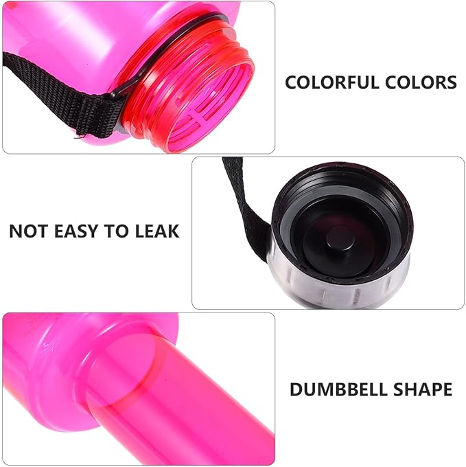 Hemoton Dumbbell Style Athletic Water Bottle 750ml Petg Leak-proof Large Capacity Fitness Water Kettle for Gym and Outdoor Use Random Color