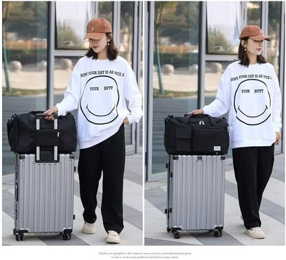 New men's and women's splash proof sports hand travel fitness shopping weekend camping overnight bags. (coffee)