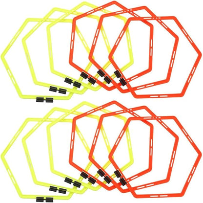 Japard Hex Agility Rings for Speed Training & Agility Footwork Training Speed Hurdles Ladder with Carrying Bag