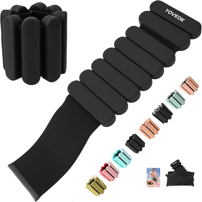 Ankle Weights for Women Men, Silicone Wrist Weights Set of 2 - Wearable Leg Weights/Arm Weights Ideal for for Home Gym Workout, Running, Yoga, Pilates, Barre, Exercise, Strength Training
