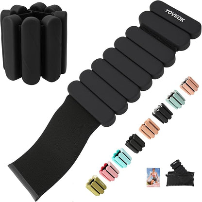 Ankle Weights for Women Men, Silicone Wrist Weights Set of 2 - Wearable Leg Weights/Arm Weights Ideal for for Home Gym Workout, Running, Yoga, Pilates, Barre, Exercise, Strength Training