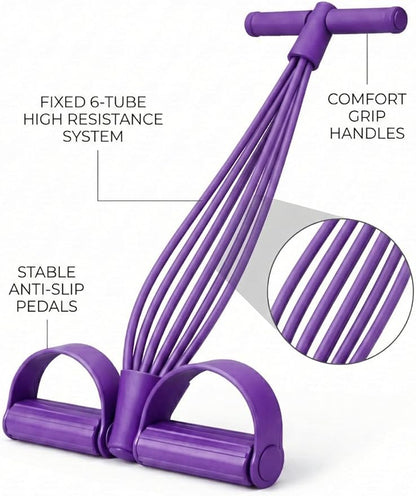 Resistance Bands with Handles, 6 Tube Pedal Exercise Bands for Home Workout, Adjustable Resistance Bands for Arms Legs & Core Training
