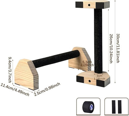 2Pcs Push up Bar Home Workout Equipment Parallettes Bar for Adults Wood Push up Stands for Gymnastics Exercise Aerobics