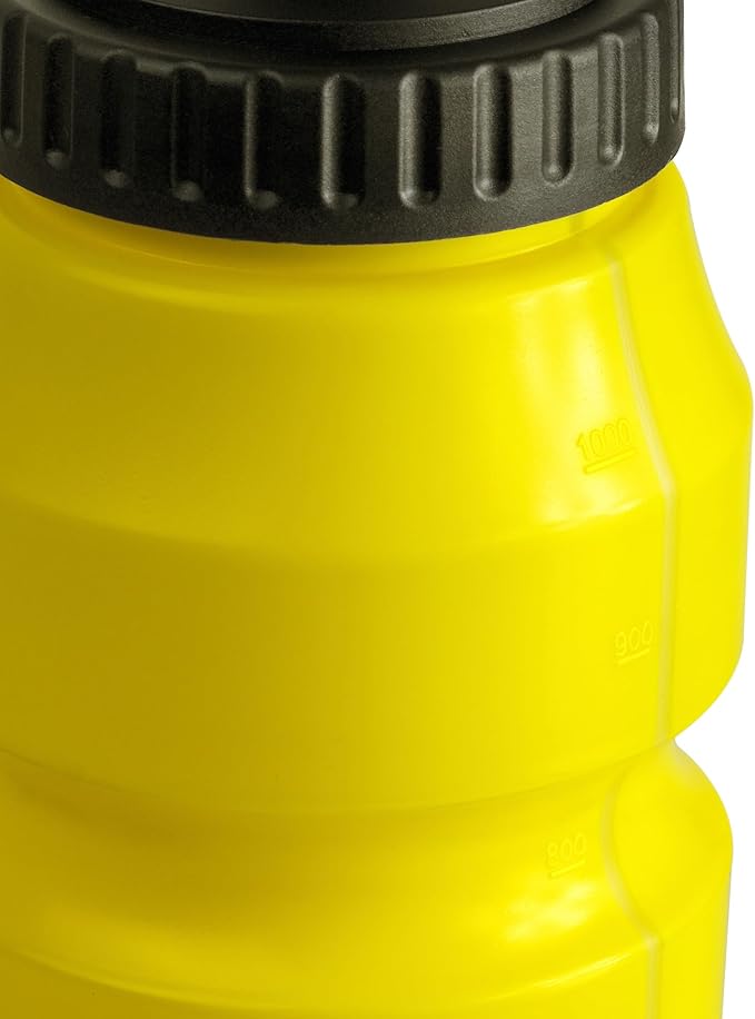 Cannon Sports 1 Liter Sports Water Bottle, BPA-Free, 34 Oz Capacity, Large Mouth, 2 lids (Straw and Squeeze), Great For Helmet Sports Such As Hockey, Lacrosse, Football, Boxing (2 Pack) (Yellow)