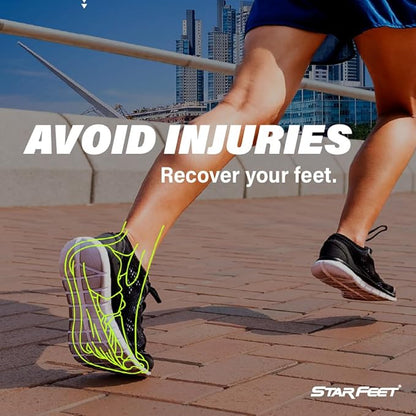 StarFeet. The first support for recovering your feet – Post-Workout recovery for Athletes – Relief and recovery for feet, knees, and back – Perfect for runners Amateurs and Professional.