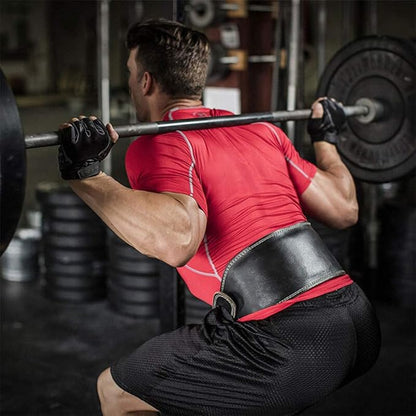 tegongse Faux Leather Weight Lifting Belt - Double Prong Power Lower Back & Lumbar Support for Squats, Deadlifts, Men & Women