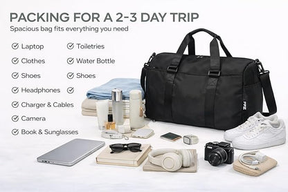 2-in-1 Gym Duffle Bag Backpack for Men & Women, Convertible Sports Bag with Shoe Compartment, Water-Resistant Travel Workout Bag for Gym, Fitness, Weekender, Black (black)