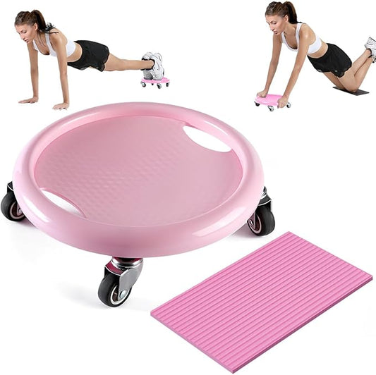 Ab Roller Wheel, Women's Multifunctional Abdominal Wheel Board with Mat, 360° Rotating, for Full Body Fat Burning Tummy Weight Control Gym or at home workout equipment