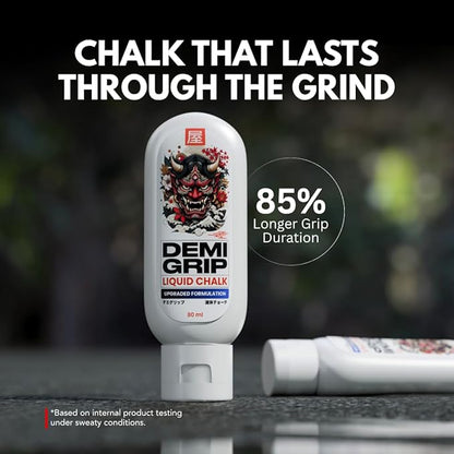 Demigrip Liquid Gym Chalk | for Workout, Calisthenics, Lifting Barbell Rod | Helps Hand Grip Strength | 100+ uses (80 ml)