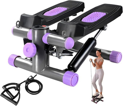 Steppers for Exercise at Home, Mini Stepper with Resistance Bands Quiet Portable Stair Stepper for Buttocks Lifting and Body Shaping