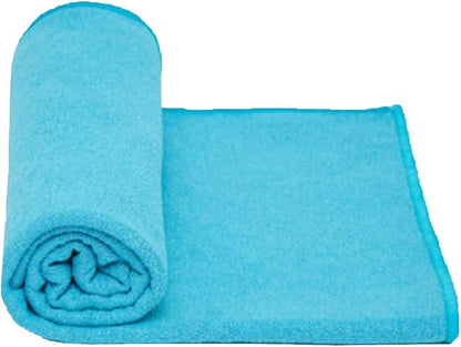 Private Island Hot Yoga Beach Mat Towel Non Slip Recycling Microfiber Quick Dry Compact Sand Water Sports Gym Picnic Blanket Outdoor Camping 24”x68” (Blue, Large)