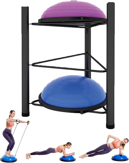 Balance Ball Half Rack 3/5/6/7 Tiers, Iron Half Exercise Balls Holder for Yoga Ball, Home Gym Studios Standing Balls Balance Trainer Shelf