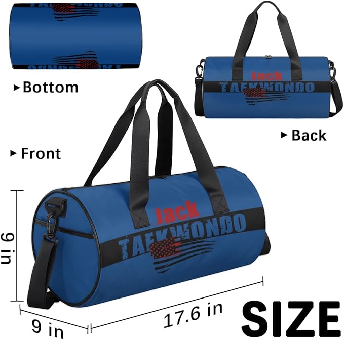 Personalized-Martial-Arts-Gear-Bag for Karate Teakwondo, Custom Jiujitsu Bag for Boys, Karate Teakwondo Bag for Gear Waterproof Lightweight Large USA