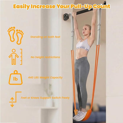 Foldable Pull Up Bar Free Standing Multi-function Power Tower Dip Bar with Assistance Bands Home Gym Strength Training Equipment