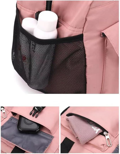 New Sports Tote Gym Travel Luggage Shopping Delivery Weekend Camping Overnight Bag(pink)