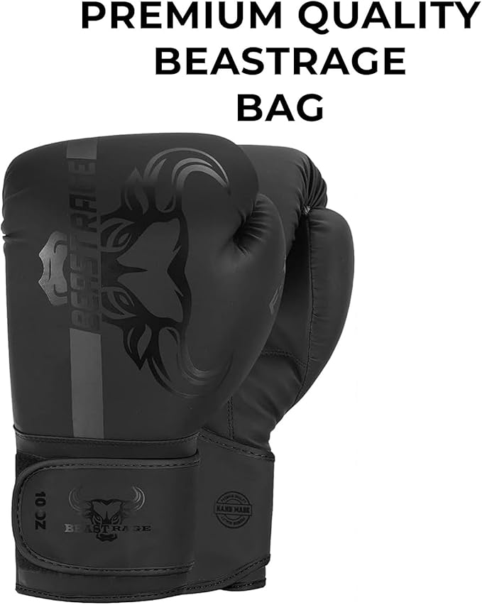BEAST RAGE Boxing Gloves Muay Thai Kickboxing MMA Fight Bag Training Punch Hitting Workout Men Women Sparring Fitness Mitts Heavy Padded Martial Arts Sports