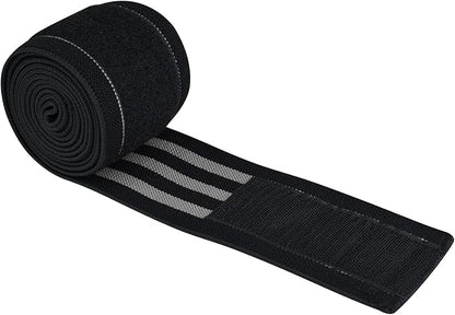 AQF Knee Wraps Weight Lifting Bandage - IPL and USPA Approved Gym Knee Support - Heavy Duty 78” Elasticated Support Straps Guard Powerlifting, Squatting (Pair)