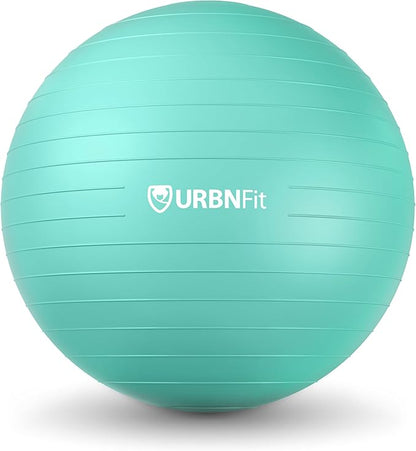 URBNFit Exercise Ball - Yoga Ball for Workout Pregnancy Stability - AntiBurst Swiss Balance Ball w/ Pump - Fitness Ball Chair for Office, Home Gym