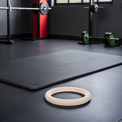 Gymnastic Rings Wooden Pull up Rings 2pcs Set for Home Gym Strength Training Calisthenics Equipment Full Body Workout for Men and Women