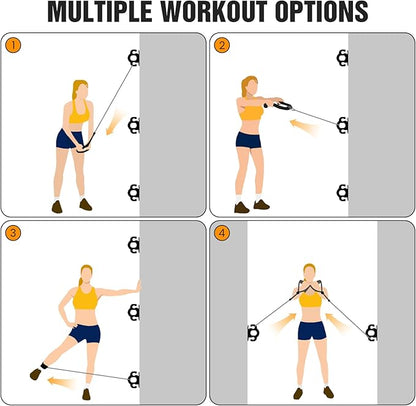 3 PCS Resistance Bands - Workout Wall Mount & Door Anchors for Hanging Straps, Home Gym & Physical Therapy