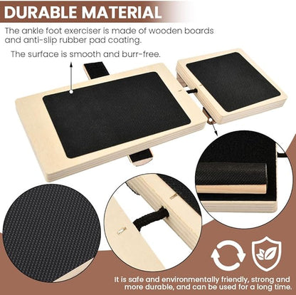 Ankle Balance Board for Standing Desk - 360° Anti-Fatigue Wobble Board with Adjustable Wooden Bars, Non-Slip Balance Trainer for Ankle Strength, Core Stability & Home/Gym Exercise