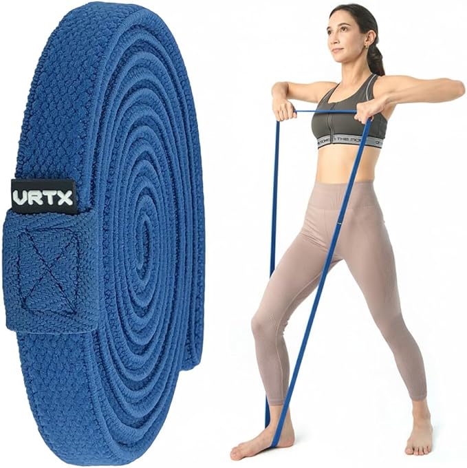 VRTX Fabric Resistance Bands for Men & Women | Long Exercise Band for Workout, Stretch, Yoga, Full Body Training | Soft Mesh Cloth, Non-Slip, High Durability Straps – Single Pack