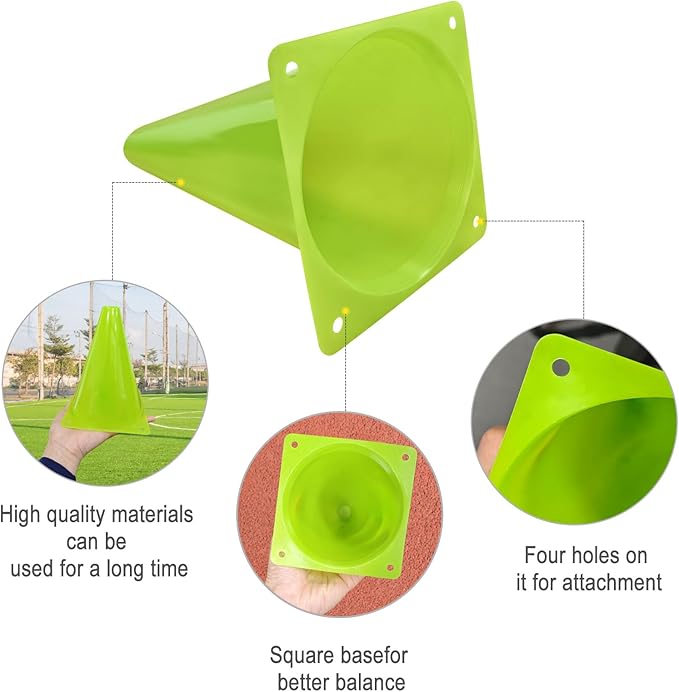 Soccer Cones for Sports Training: Soccer Cones Training Agility Field Marker for Skating Basketball Football Practice Indoor Outdoor 7 Inch 24 Pack Activity Obstacle Course 6 Colors