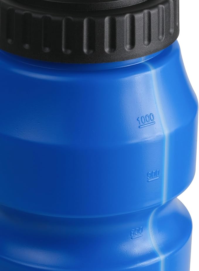 Cannon Sports 1 Liter Sports Water Bottle, BPA-Free, 34 Oz Capacity, Large Mouth, 2 lids (Straw and Squeeze), Great For Helmet Sports Such As Hockey, Lacrosse, Football, Boxing (6 Pack) (Royal Blue)