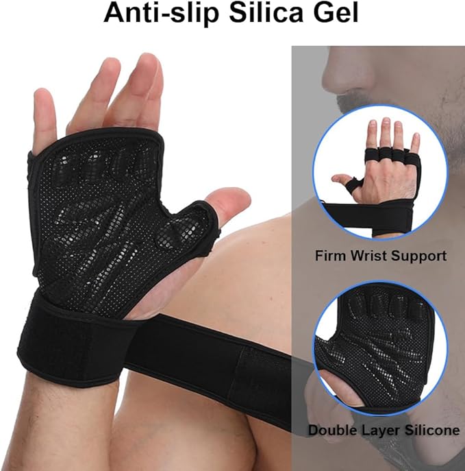 Weight Lifting Gloves, Wrist Wraps Wrist Straps for Weightlifting, Lifting Wrist Wraps Gym Gloves for Men Workout Gloves for Men Workout Gloves Women