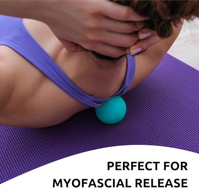 Massage Lacrosse Balls for Deep Tissue Relief - Trigger Point Therapy Ball Set for Plantar Fasciitis, Myofascial Release for Back, Shoulder, Foot - Massage Ball Roller - 2 Pack (Electric Blue)