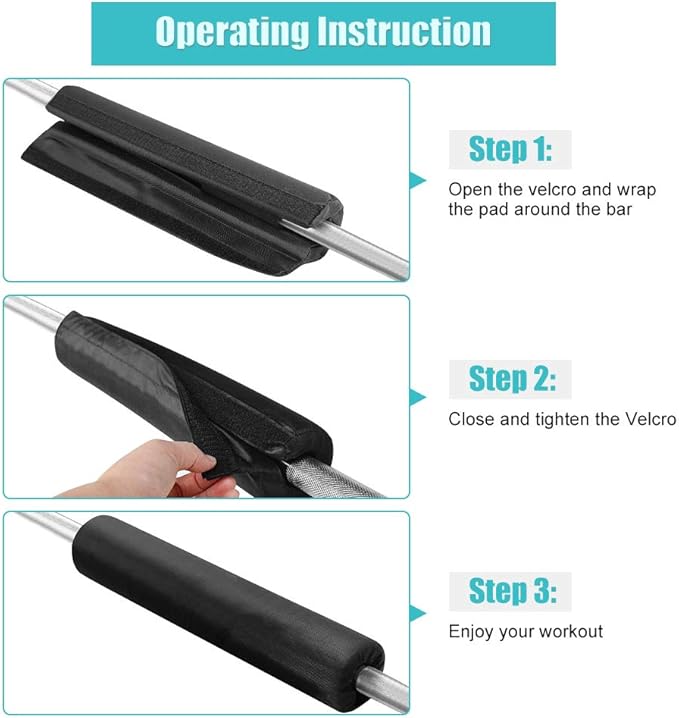Barbell Squat Pad, Non-slip Neck Shoulder Cushion Padding Protective Pad Weight Lifting Foam Sponge Barbell Pad with for Squats Lunges Hip Thrusts