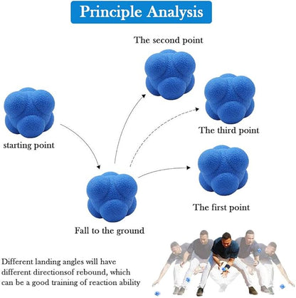 Reaction Ball,Hexagonal Agility Ball for Towards Training Improvement Of Hand-Eyereaction and Agility Coordination Reflex Exercise Sports,Can Improve The Concentration Of Teenagers and Adults(2 Pcs)