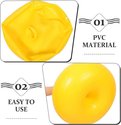 Uonlytech Portable Reusable Yoga Ball Core Exercise Ball with Thickened Inflatable Design Yellow Stability Training for Home Workout and Fitness