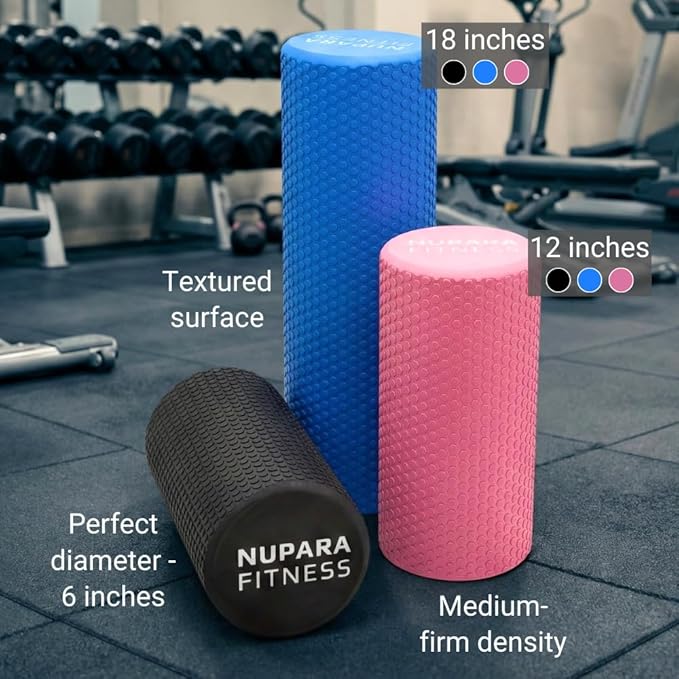 Foam Roller for Back, Legs, and Deep Tissue Muscles. Muscle Roller for Running, Cycling, Sports, Exercise, Recovery, Physical Therapy, Yoga, and Pilates. (Dark Blue, 18 inch - Large)