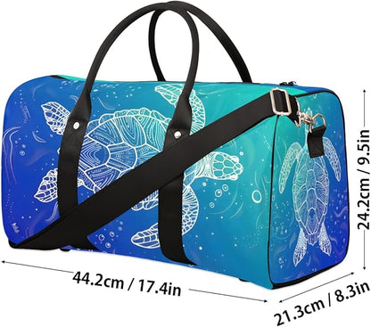 Sea Turtle Coral Travel Duffel Bag Sport Gym Bag Weekender Overnight Bag carry on bag Training Shoulder for Women Men Boys Girls