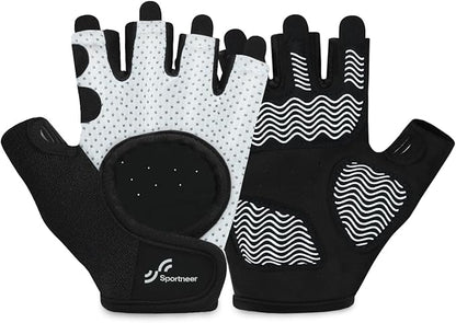 Sportneer Workout Gloves for Men & Women, Full Palm Protection Breathable Exercise Gloves w/Curved Open Back, Lightweight Fitness Gloves for Pull Up, Dumbbells, Cycling, Rowing