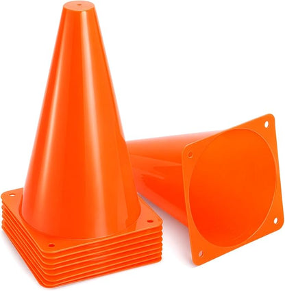 Bekith 30 Pack 9 inch Plastic Traffic Cones, Orange Soccer Traning Cones Plastic Agility Sports Cones, Indoor/Outdoor Use