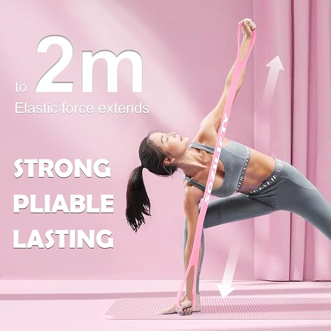 Figure 8 Resistance Band (Upgraded),Elastic Band, Stretch Bands, with Storage Bag, for Arm,Shoulder, Back,Leg Stretching Workout, Portable Home Office Elastic Ropes for Yoga, Pilates