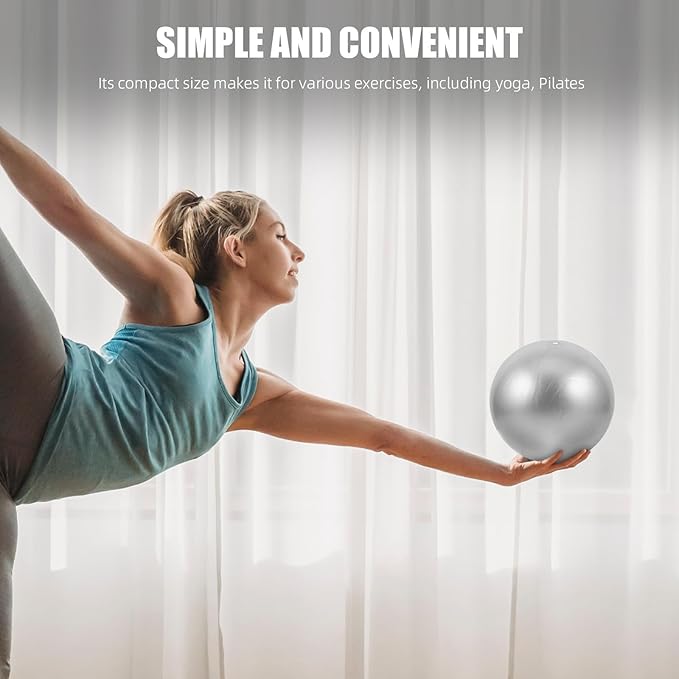 Uonlytech Small Pilates Yoga Ball 20cm PVC Matte Pilates Ball for Stability Core Training Home Workout Fitness Exercise