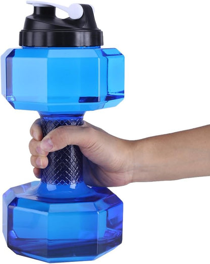 Sports Water Bottle 2.2L, Large Capacity Dumbbell Shaped Training Water Bottle Fitness Gym Training Cup, Flip Top Leak Proof lid, 5 Colors