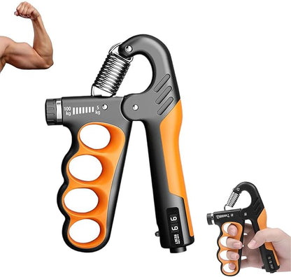 Adjustable Grip Strength Trainer Hand Gripper for Grip Strength, Forearm & Wrist Strengthener, Hand Exerciser for Strength Training & Therapy 11-220Lbs(5-100KG) | Orange